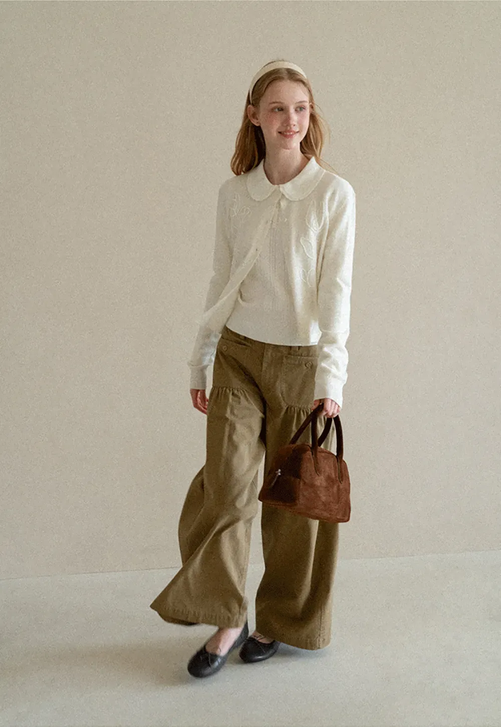 High Waist Pleated Wide Leg Casual Pants