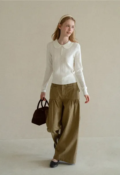 High Waist Pleated Wide Leg Casual Pants