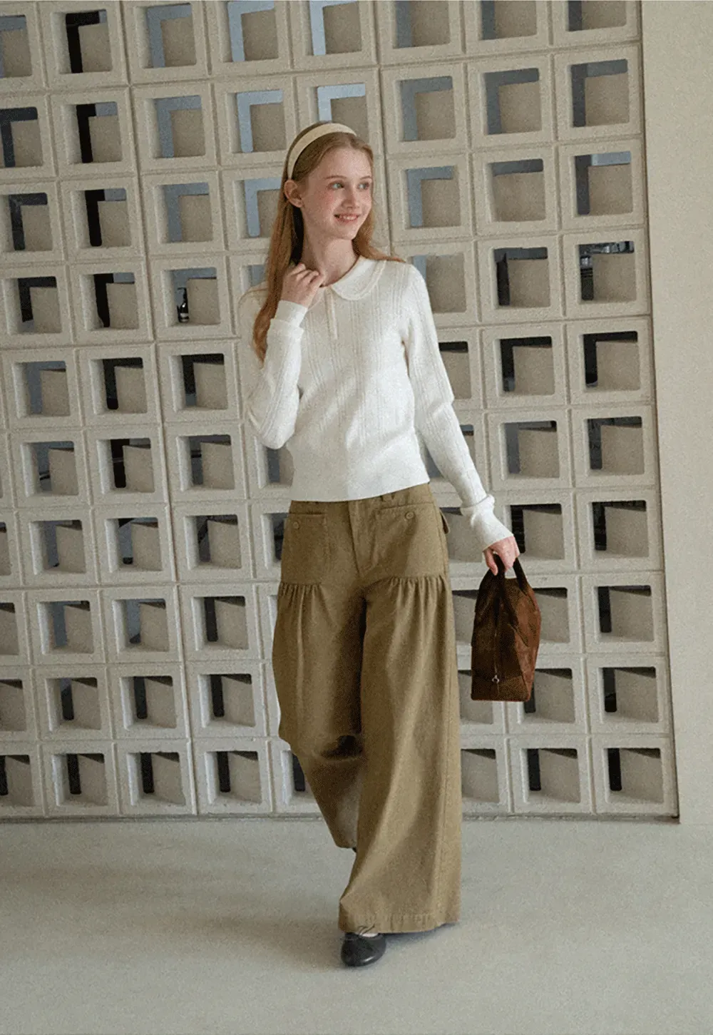 High Waist Pleated Wide Leg Casual Pants