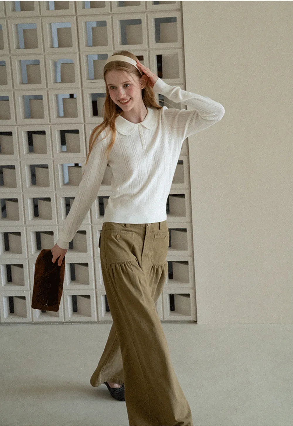 High Waist Pleated Wide Leg Casual Pants