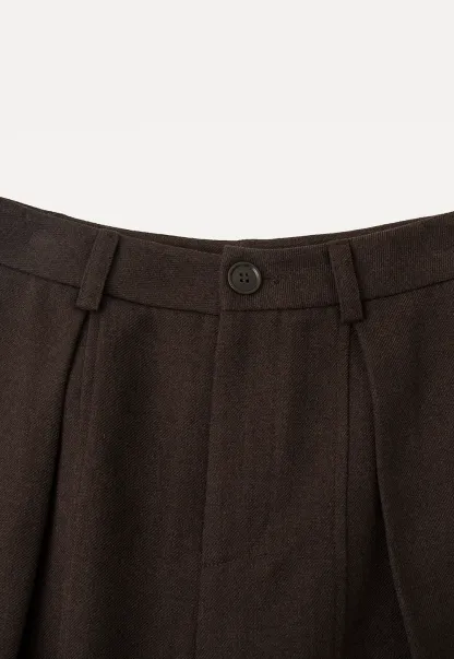 High Waist Wide Leg Pleated Casual Pants