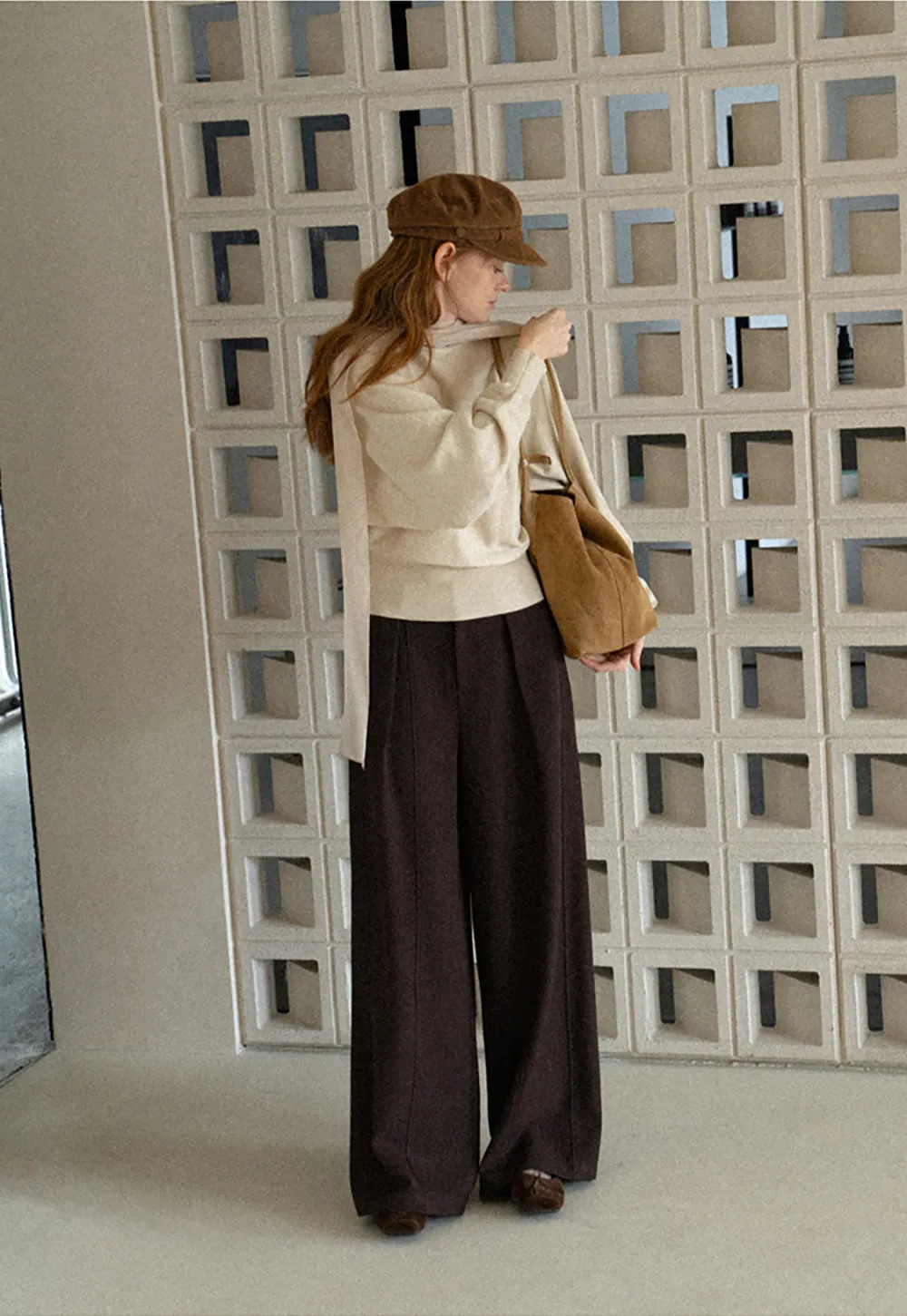 High Waist Wide Leg Pleated Casual Pants