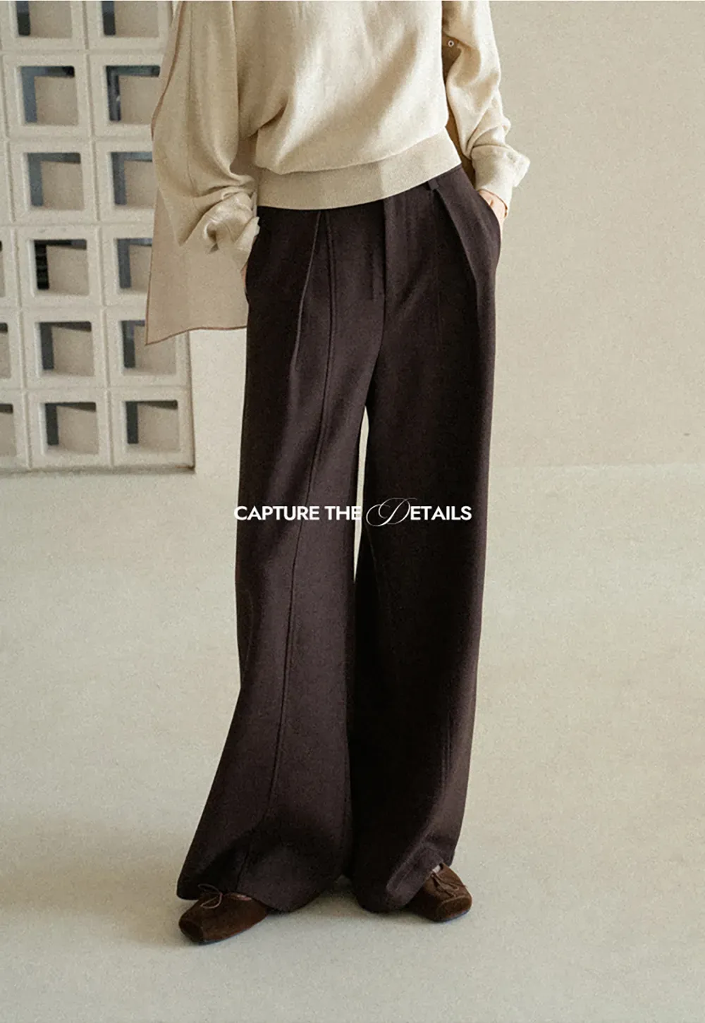 High Waist Wide Leg Pleated Casual Pants