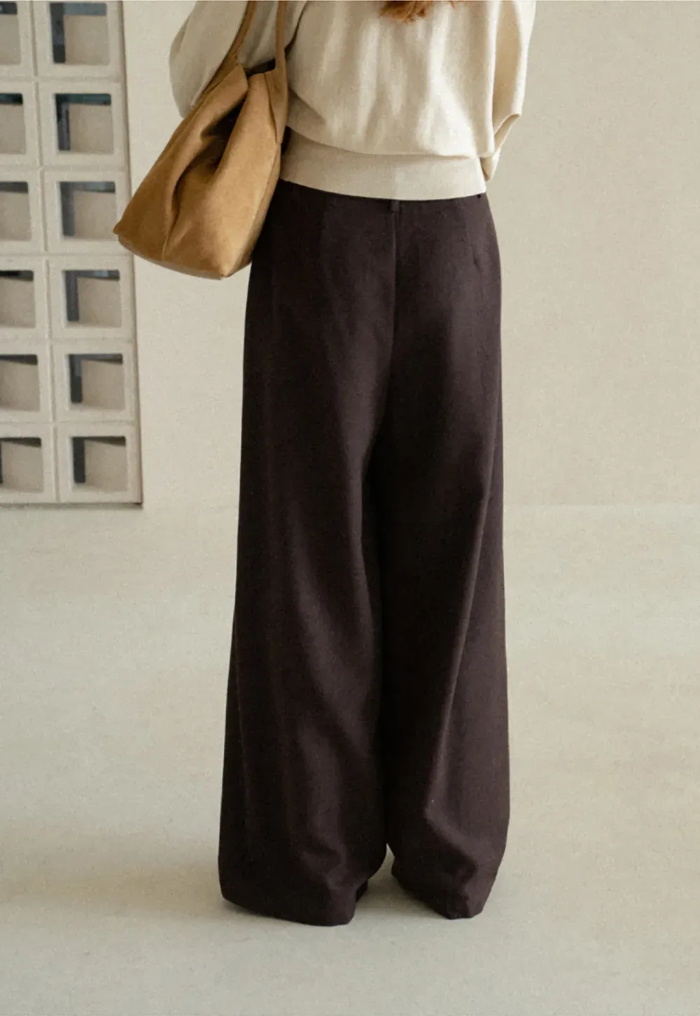 High Waist Wide Leg Pleated Casual Pants