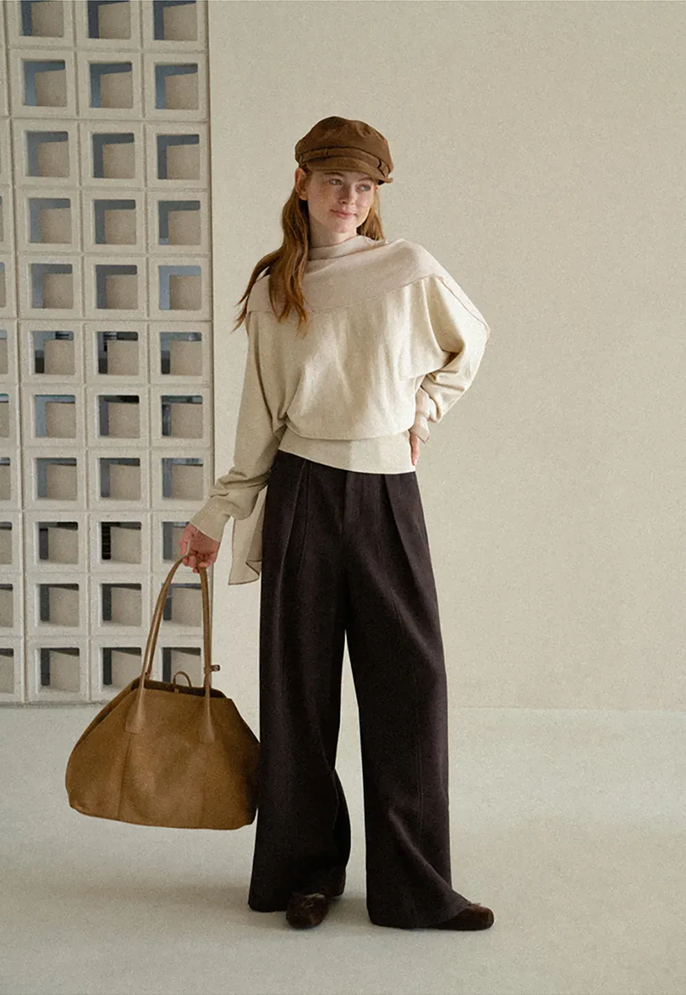 High Waist Wide Leg Pleated Casual Pants