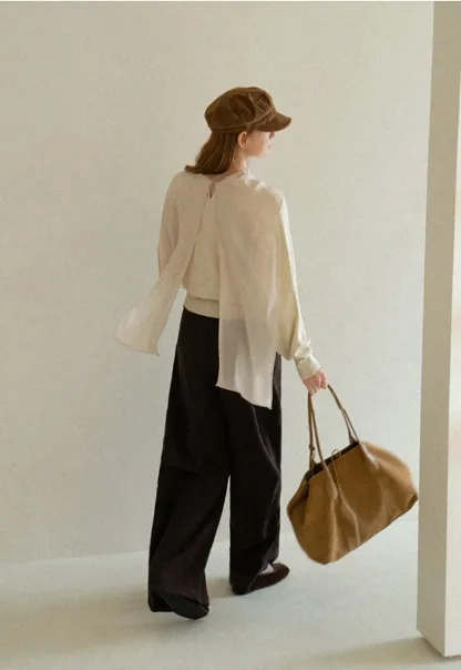 High Waist Wide Leg Pleated Casual Pants