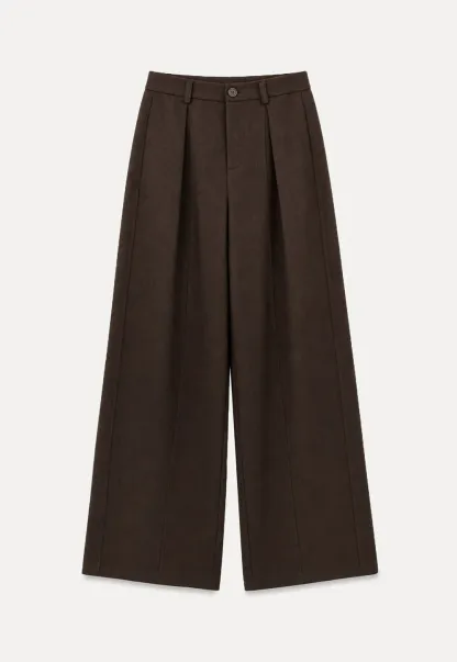 High Waist Wide Leg Pleated Casual Pants