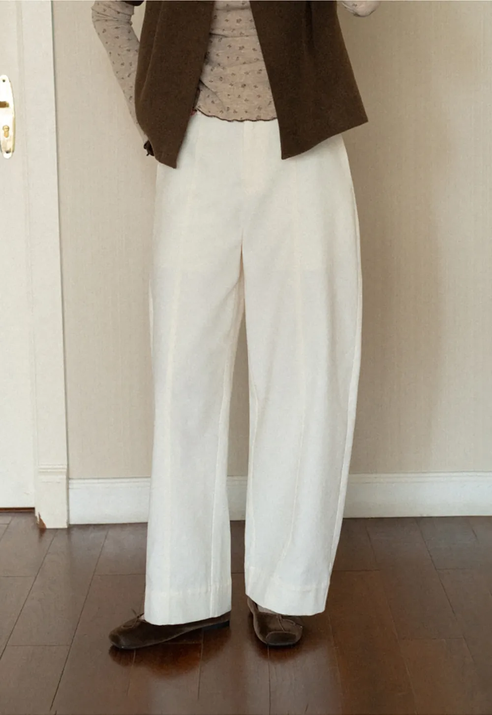 Wide Leg Straight Cut Casual Pants