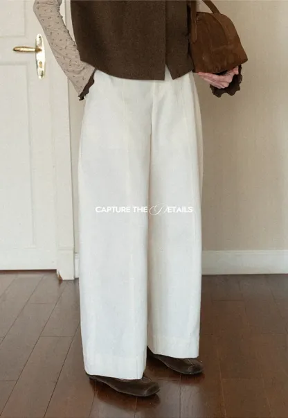 Wide Leg Straight Cut Casual Pants