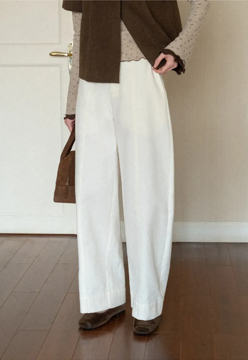Wide Leg Straight Cut Casual Pants
