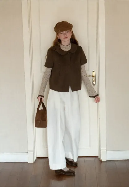 Wide Leg Straight Cut Casual Pants