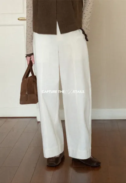Wide Leg Straight Cut Casual Pants