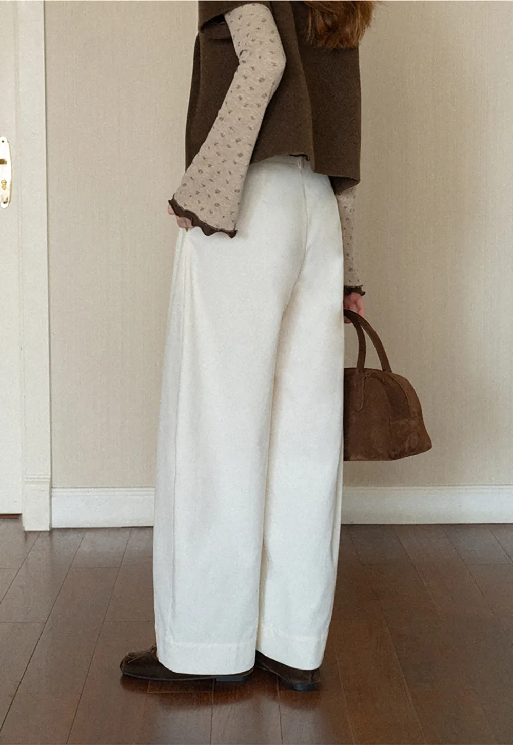 Wide Leg Straight Cut Casual Pants