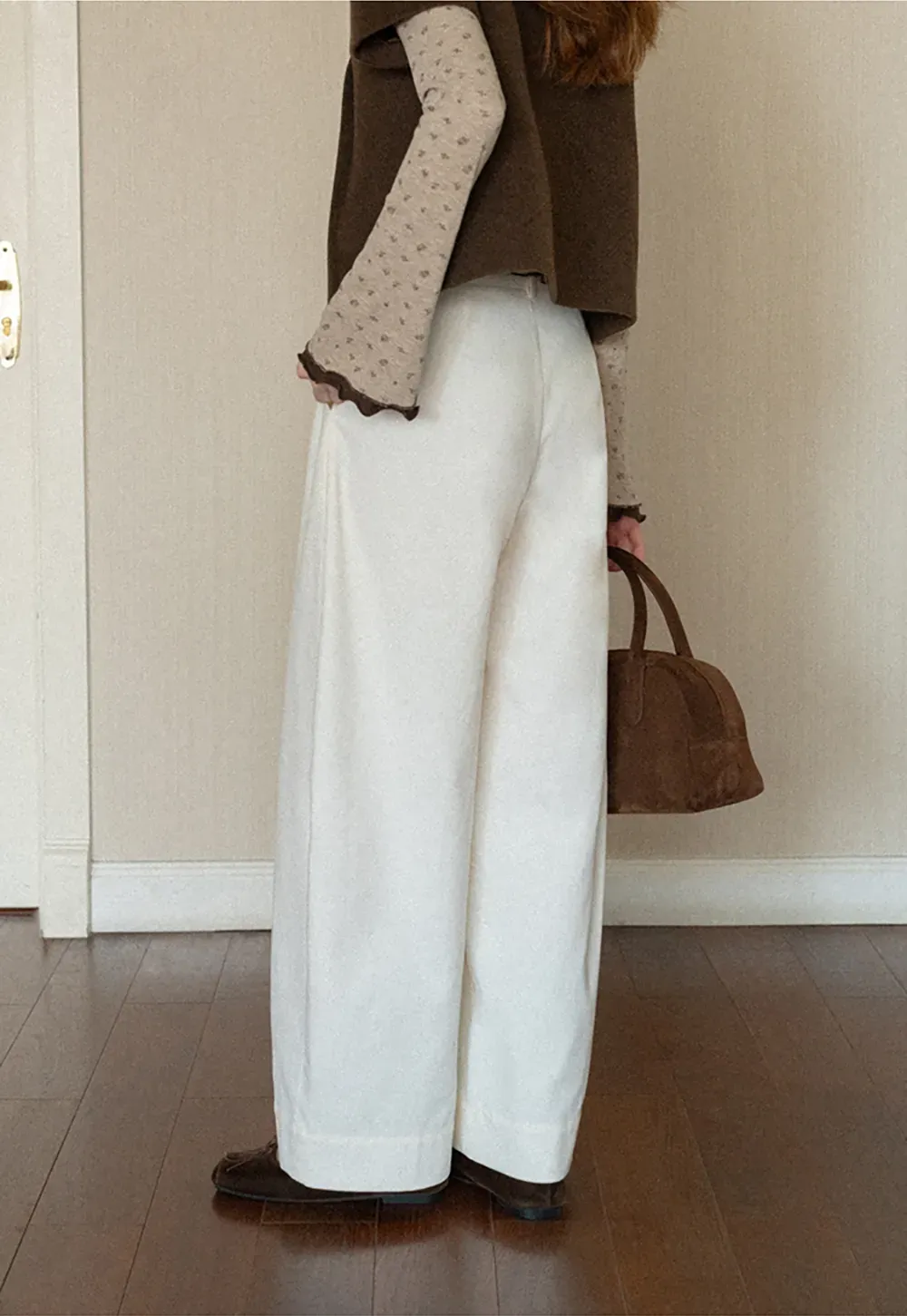Wide Leg Straight Cut Casual Pants