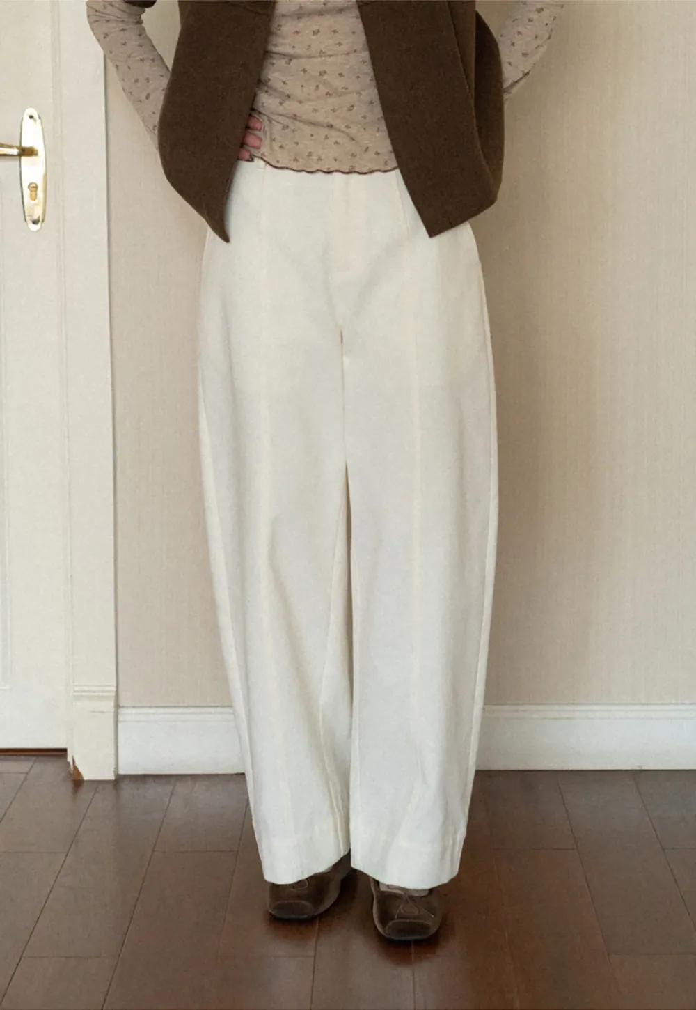 Wide Leg Straight Cut Casual Pants