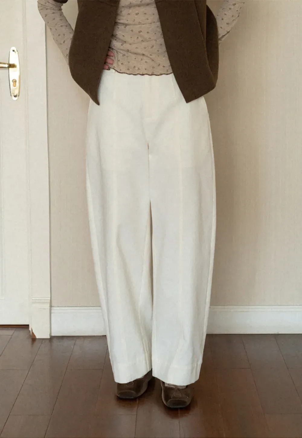 Wide Leg Straight Cut Casual Pants