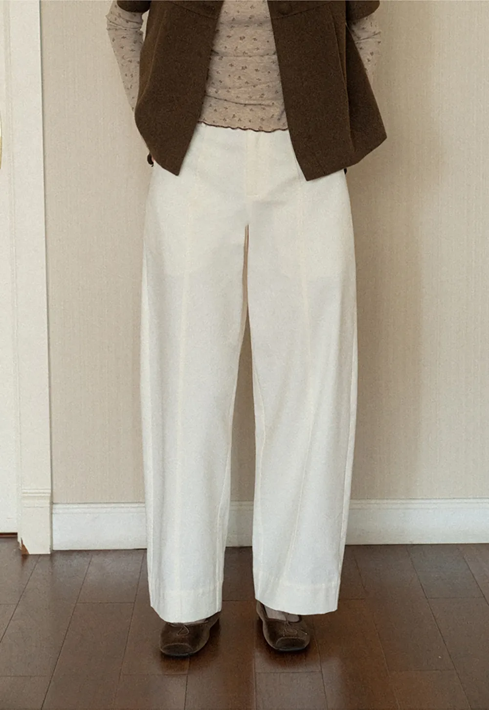 Wide Leg Straight Cut Casual Pants