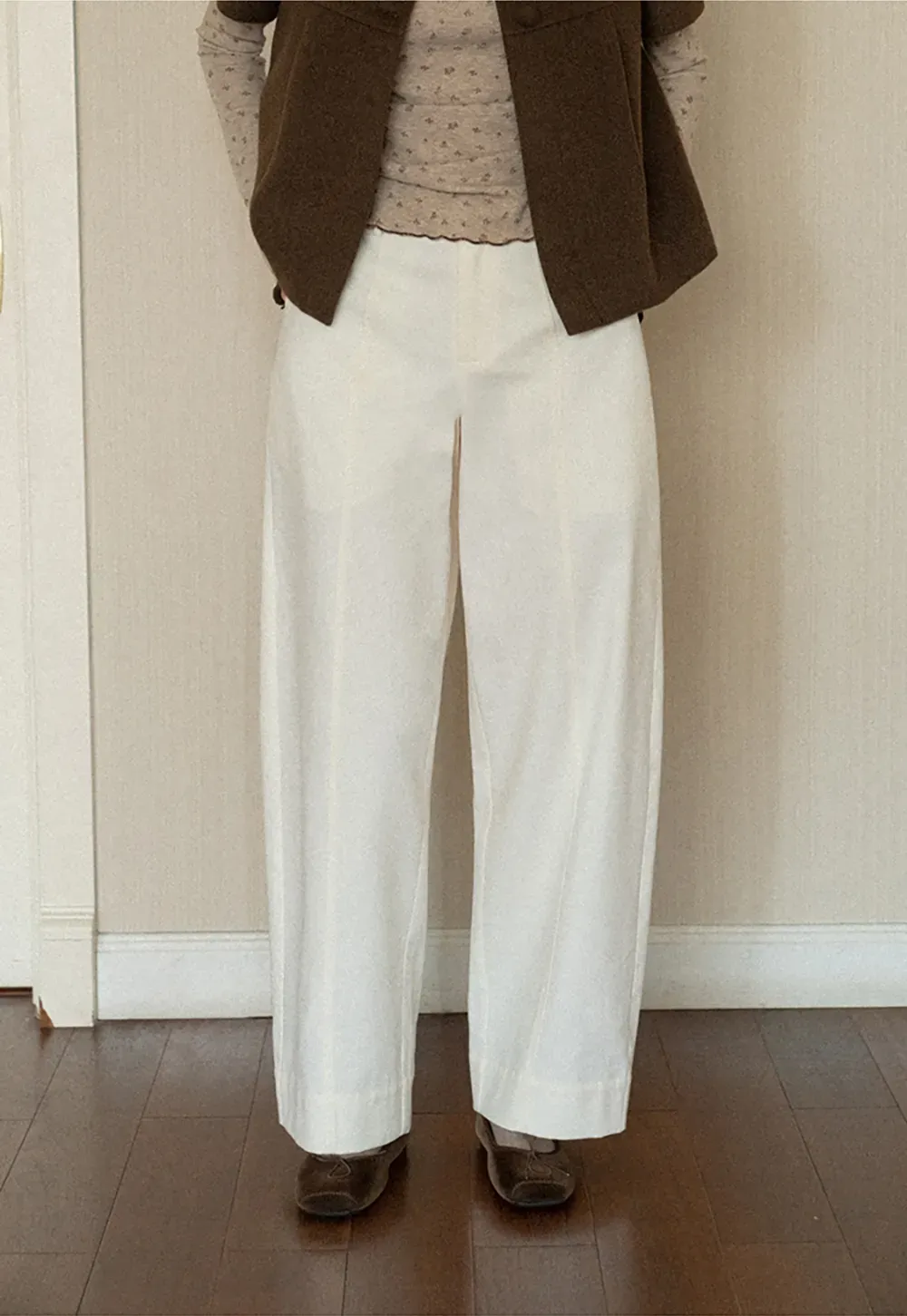 Wide Leg Straight Cut Casual Pants