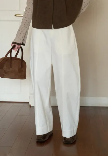 Wide Leg Straight Cut Casual Pants