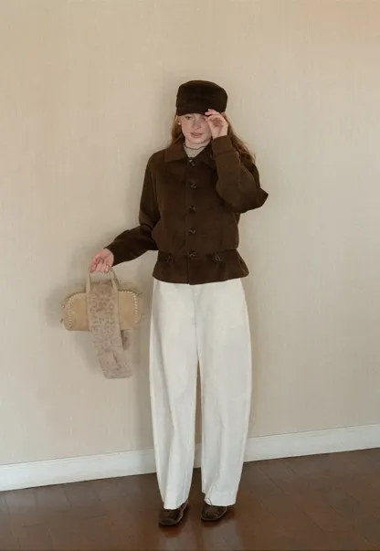 Wide Leg Straight Cut Casual Pants