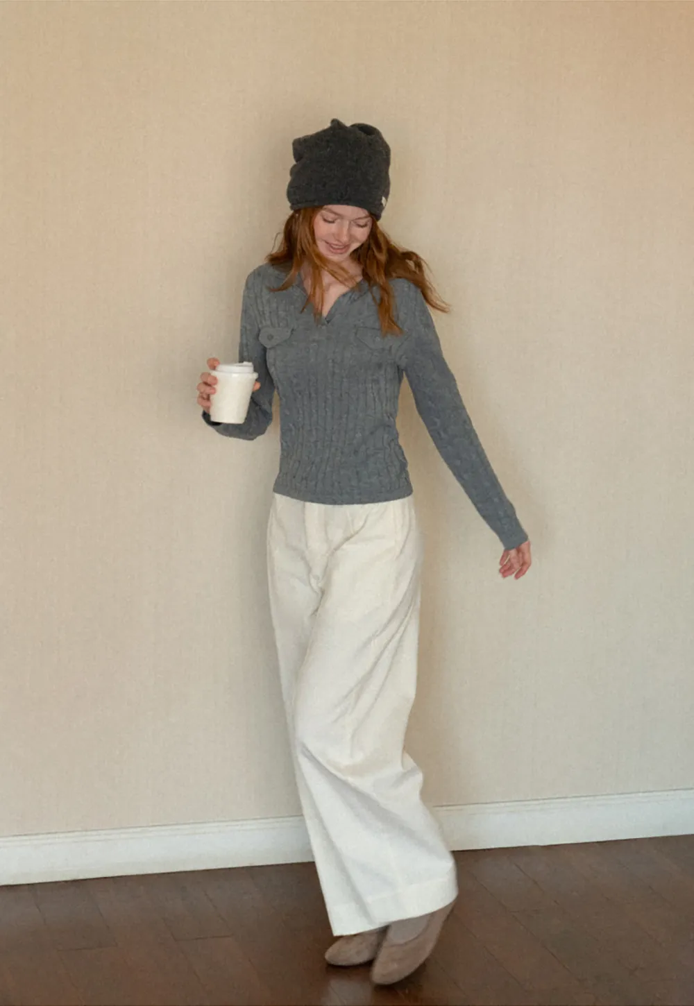 Wide Leg Straight Cut Casual Pants