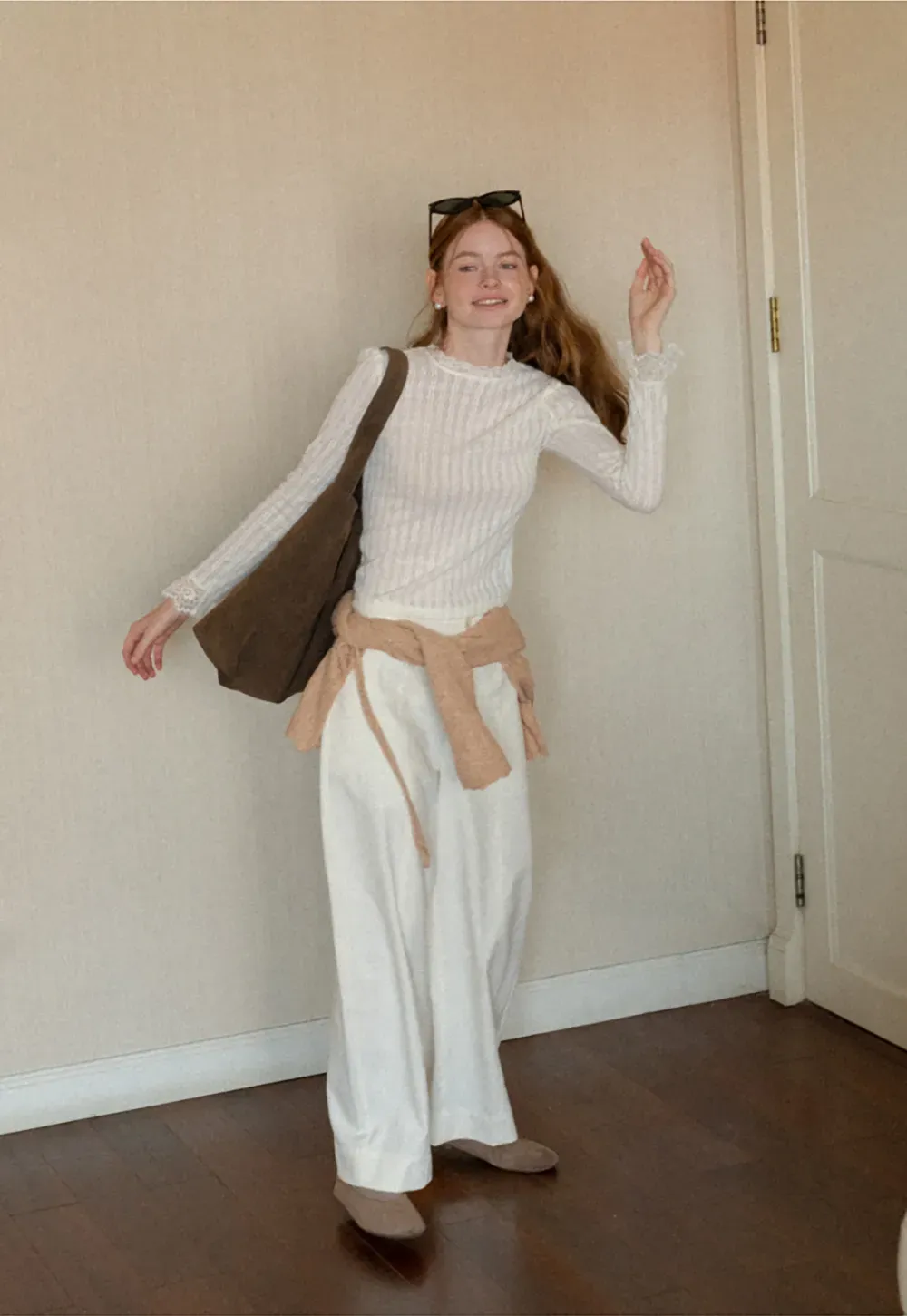 Wide Leg Straight Cut Casual Pants