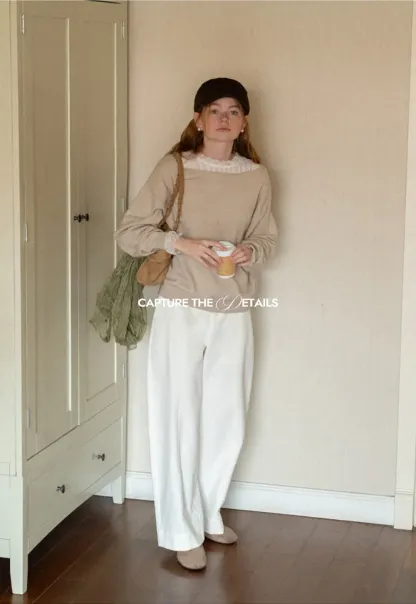 Wide Leg Straight Cut Casual Pants