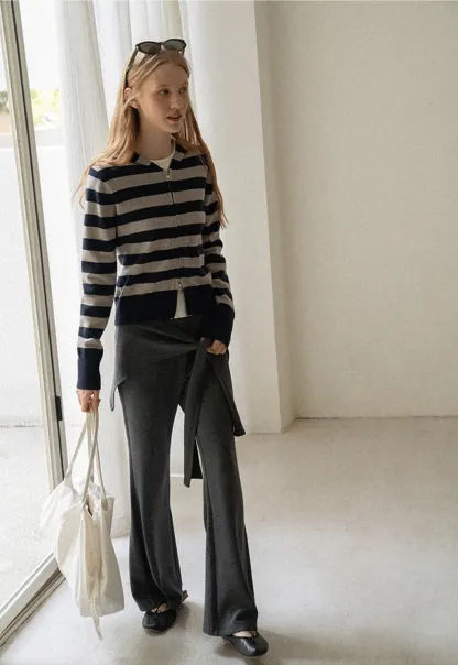 Wrap Waist Flared Casual Pants