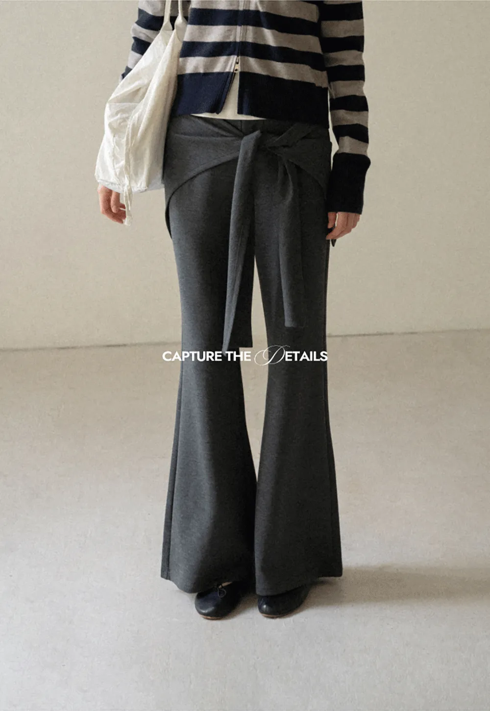 Wrap Waist Flared Casual Pants