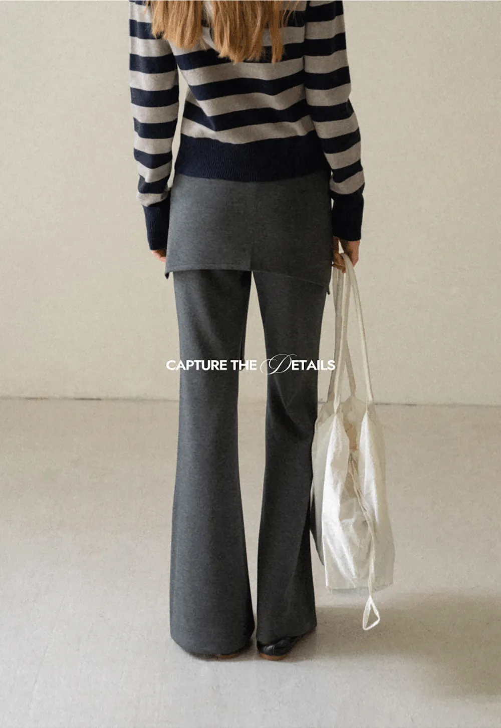 Wrap Waist Flared Casual Pants