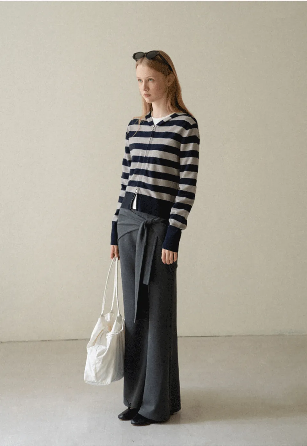 Wrap Waist Flared Casual Pants