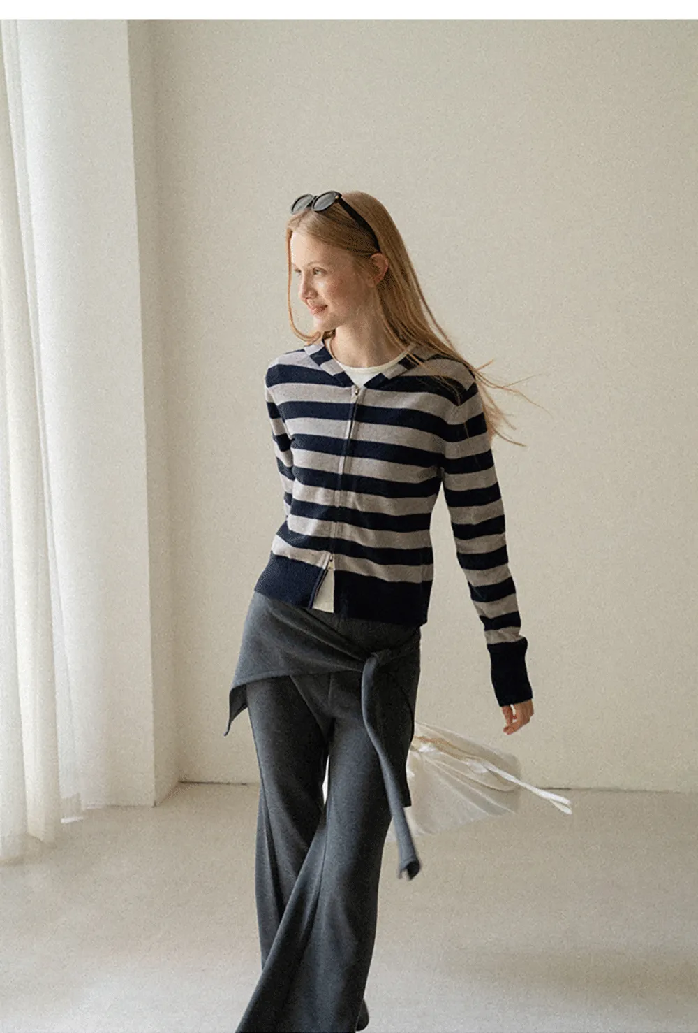Wrap Waist Flared Casual Pants