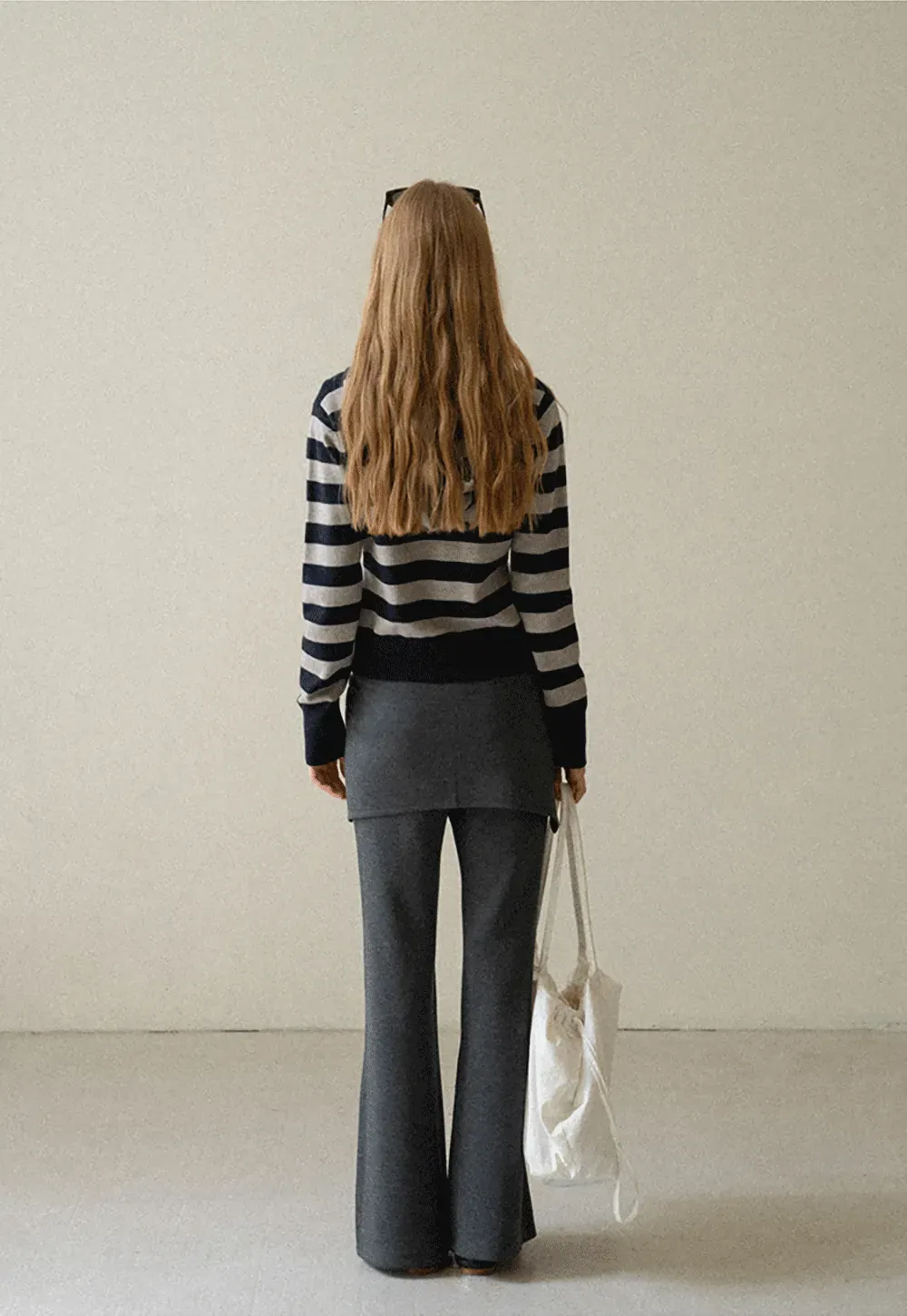 Wrap Waist Flared Casual Pants