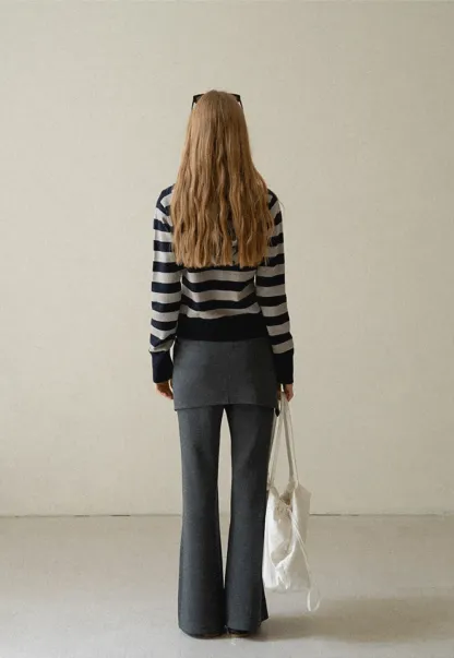 Wrap Waist Flared Casual Pants