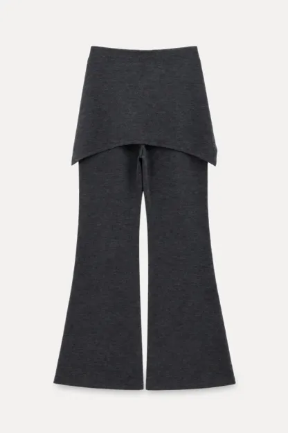 Wrap Waist Flared Casual Pants