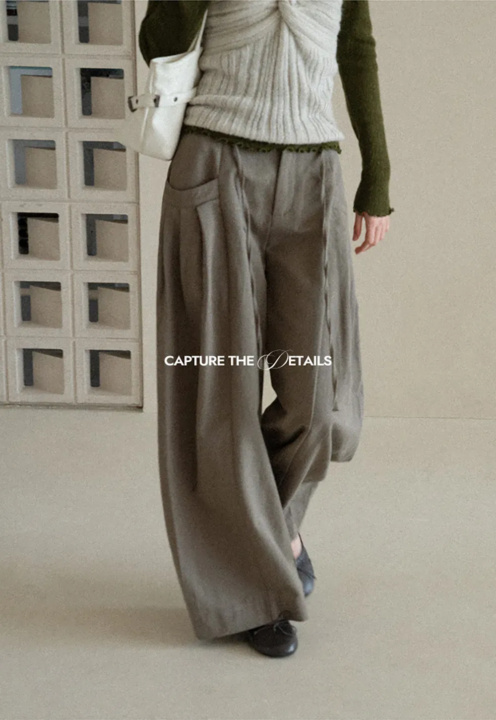 High Waist Pleated Wide Leg Casual Pants