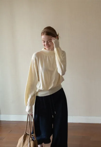 High Waist Drawstring Wide Leg Casual Pants