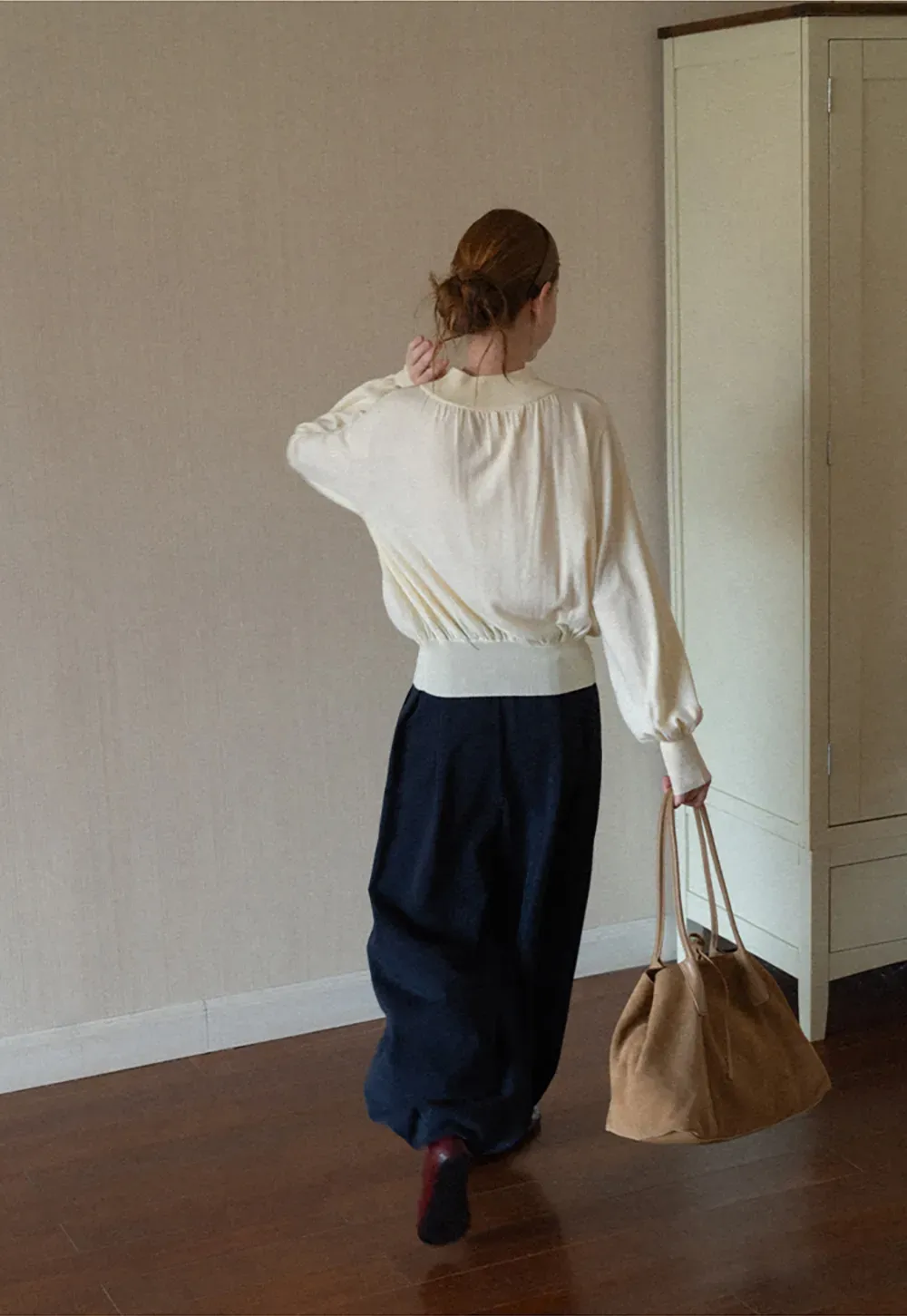 High Waist Drawstring Wide Leg Casual Pants