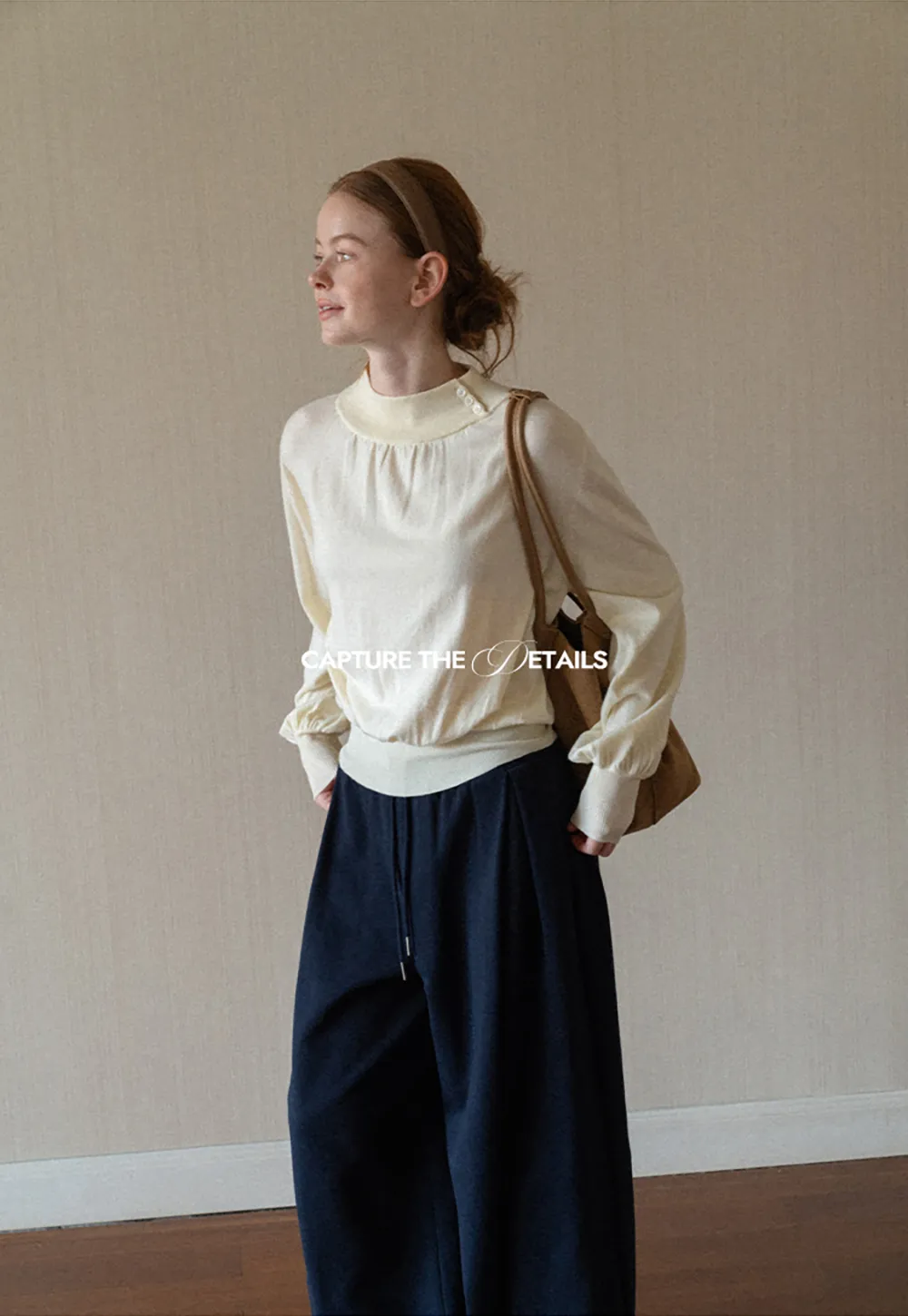 High Waist Drawstring Wide Leg Casual Pants