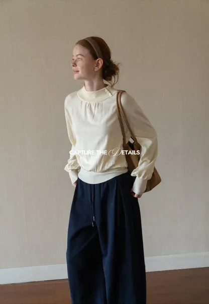 High Waist Drawstring Wide Leg Casual Pants