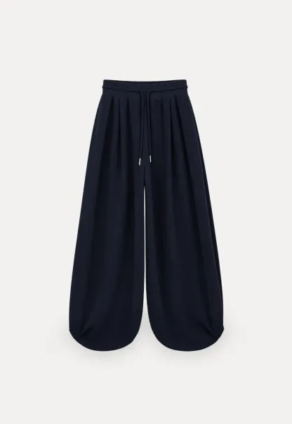 High Waist Drawstring Wide Leg Casual Pants