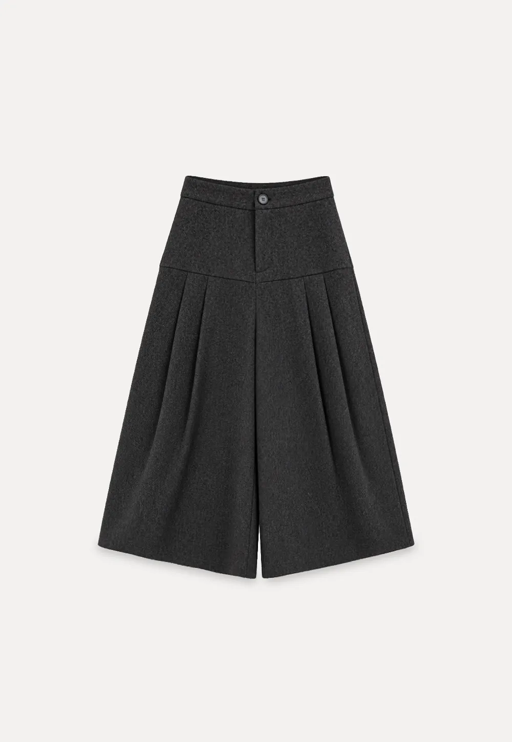 Pleated Wide Leg Cropped Casual Pants