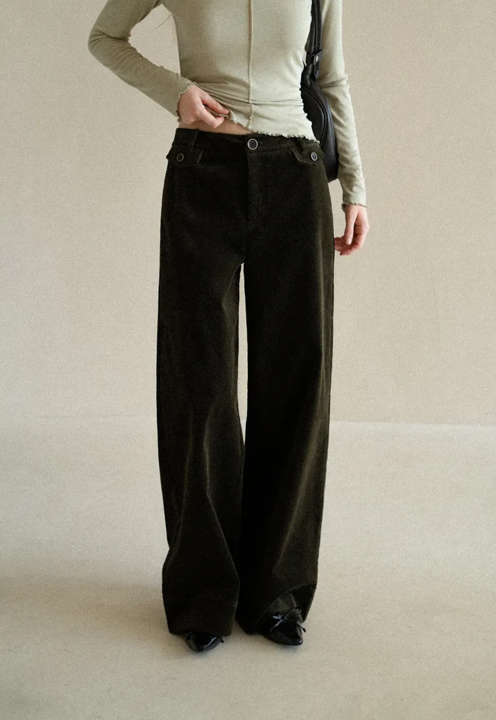 Wide Leg Corduroy Casual Pants