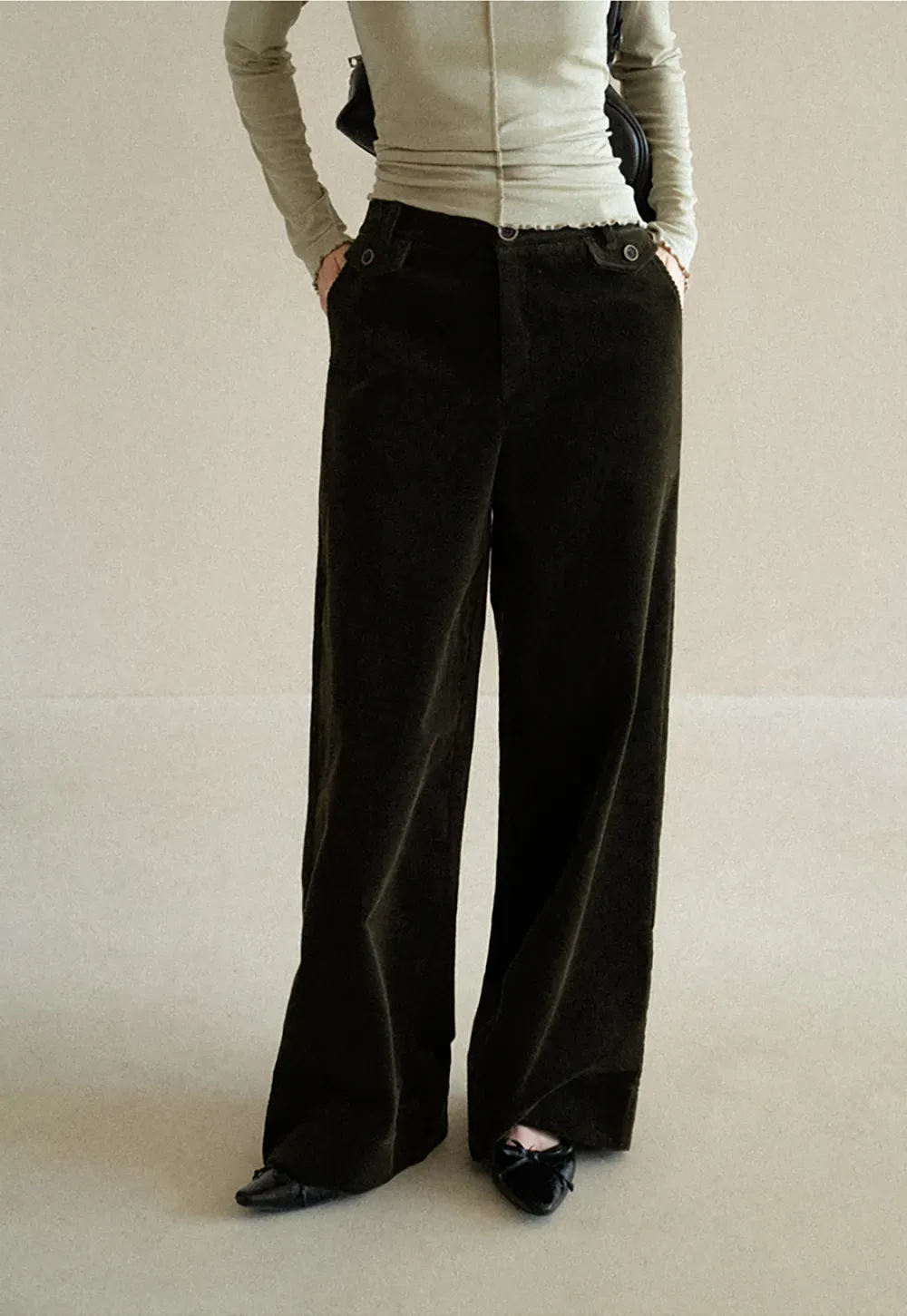 Wide Leg Corduroy Casual Pants