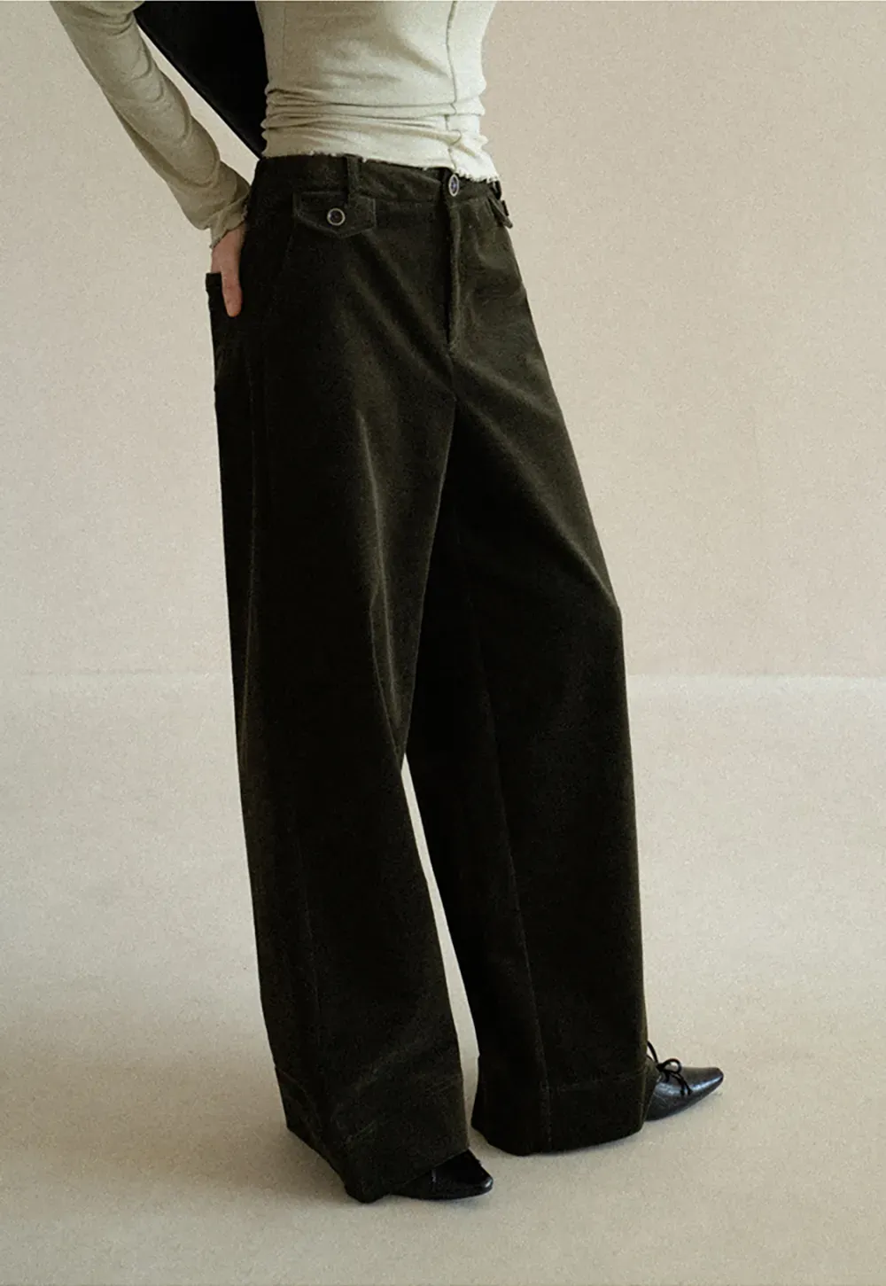 Wide Leg Corduroy Casual Pants