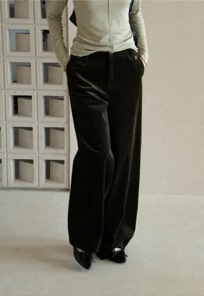 Wide Leg Corduroy Casual Pants