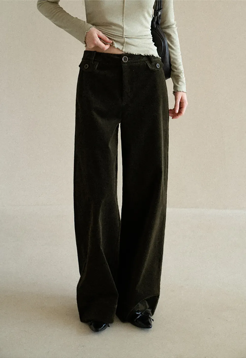 Wide Leg Corduroy Casual Pants