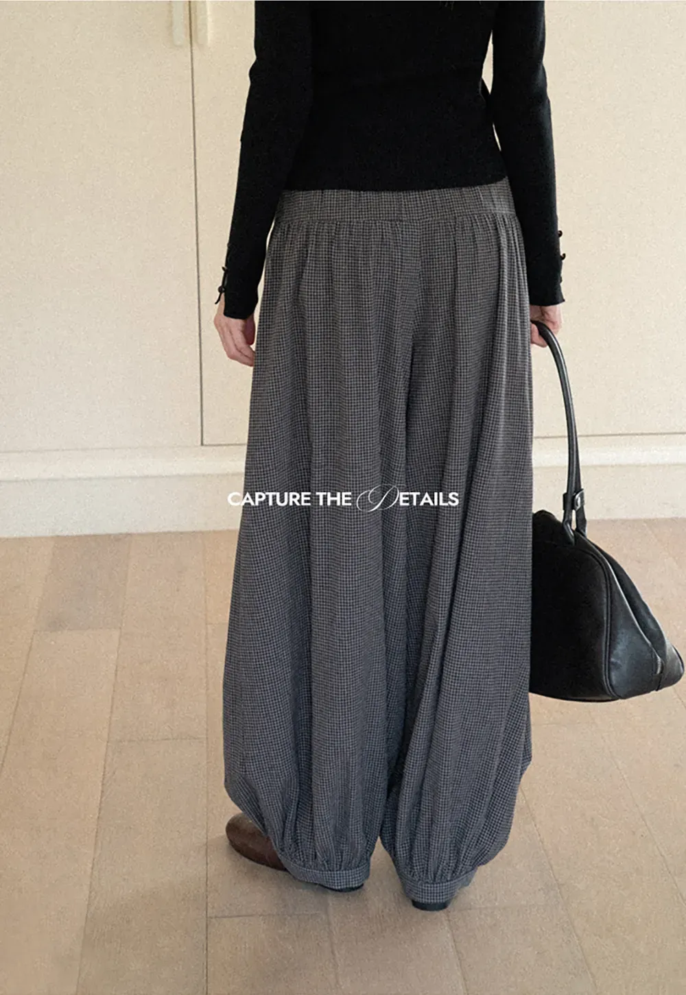 High Waist Drawstring Wide Leg Casual Pants
