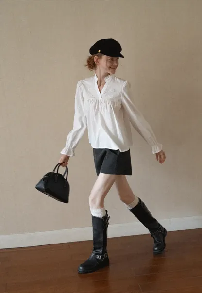 High Waist Button Detail Tailored Shorts