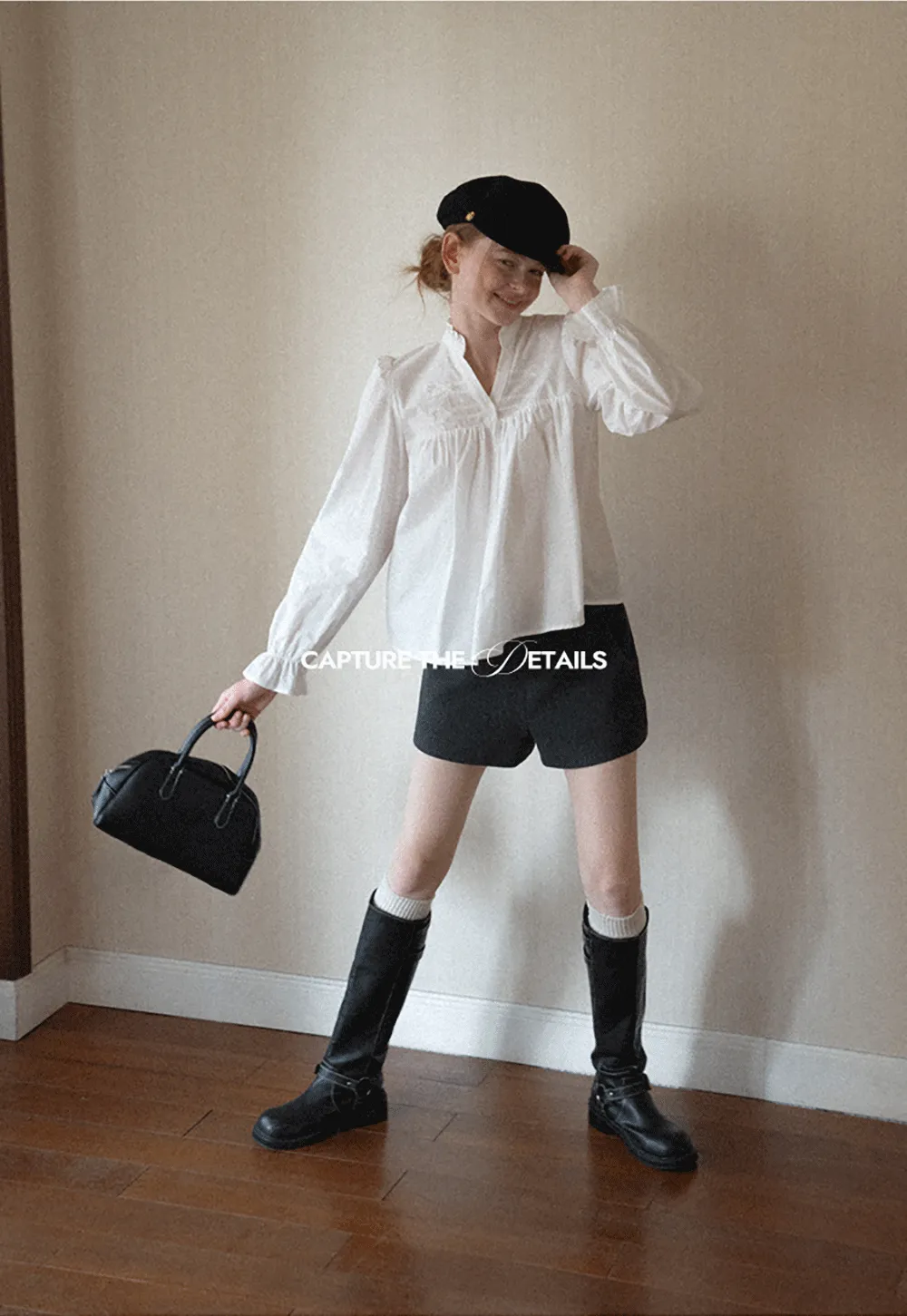 High Waist Button Detail Tailored Shorts